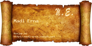 Madl Erna névjegykártya